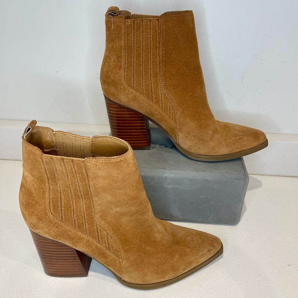 Marc Fisher LTD Alva Bootie Chestnut Brown Suede Size 8.5 - Picture 6 of 13